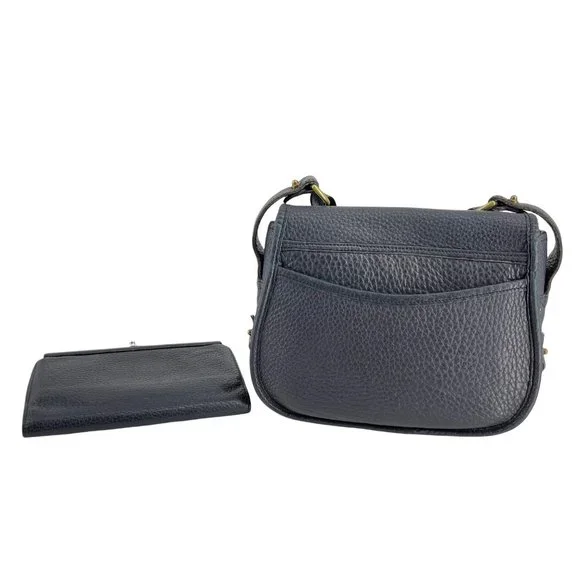 Dooney & Bourke Vintage Saddle Crossbody Blue Green Purse + Kisslock Wallet - Picture 4 of 15